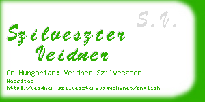 szilveszter veidner business card